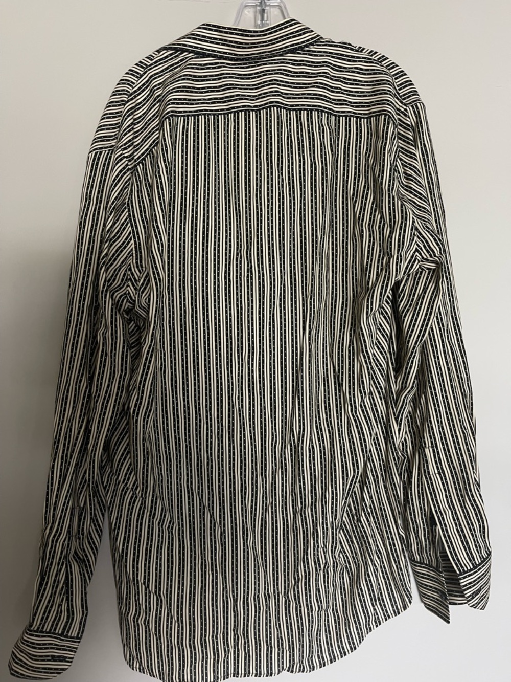Saint Laurent Black & White Vertical Stripe Button-Down Shirt - Picture 4 of 6